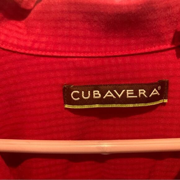 Cubavera Red Textured Men’s Shirt - Picture 5 of 10